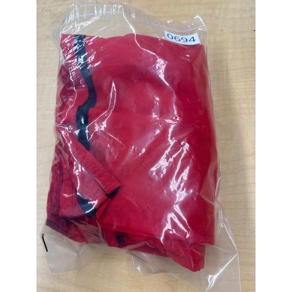 Speedo Mens Red Swim Trunks Mesh Lined Side Stripe Athletic Board Shorts Size L